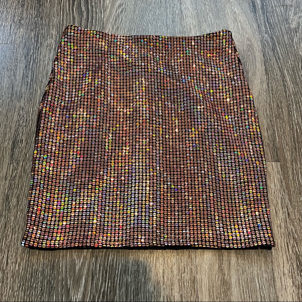 Holographic Sequin Mini Skirt